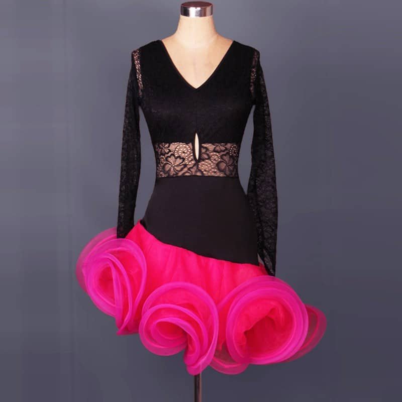 latin-gynaikeio-forema-latin-salsa-roz-kokkino