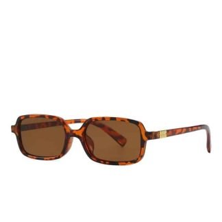 Ορθογώνια Γυναικεία Leopard-Καφέ γυαλιά ηλίου UV400