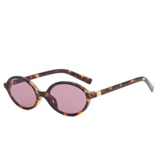 Casual Small Oval Γυναικεία Leopard-Ροζ γυαλιά ηλίου UV400